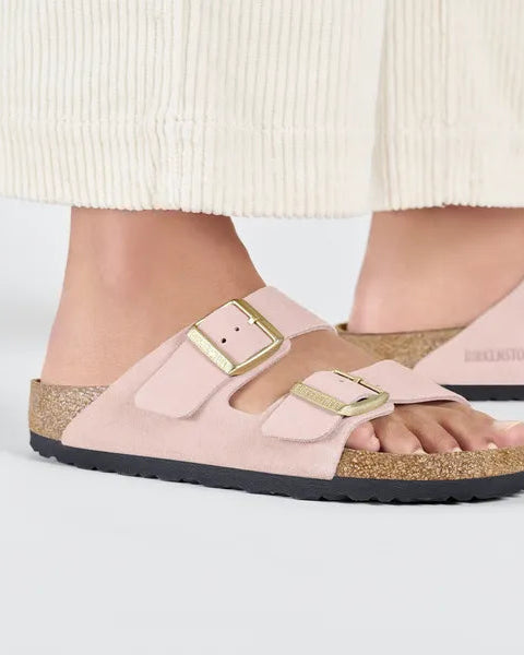 Birkenstock Arizona Suede Leather Narrow - Ljusrosa