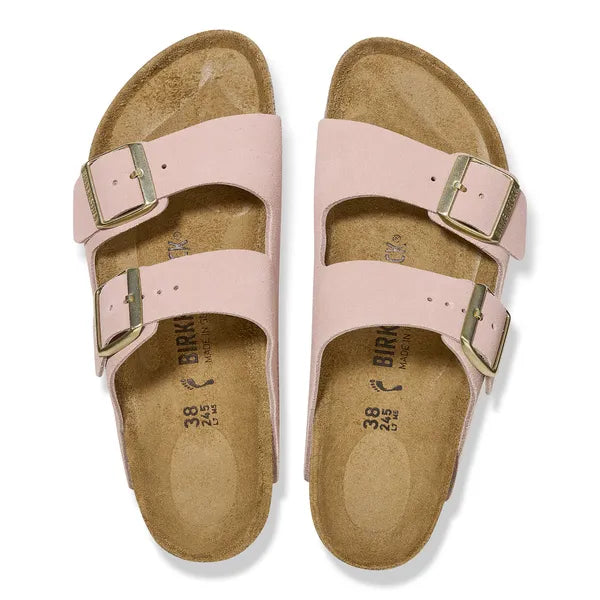 Birkenstock Arizona Suede Leather Narrow - Ljusrosa