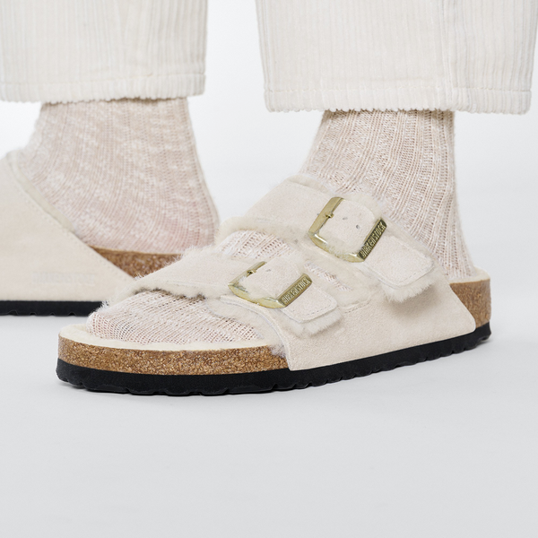 Arizona Shearling Suede Leather/Fur Narrow - Antique White