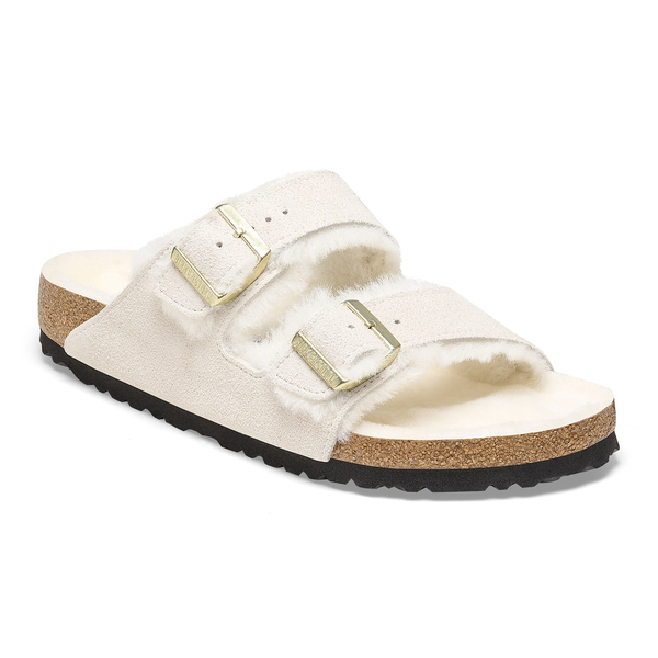 Arizona Shearling Suede Leather/Fur Narrow - Antique White