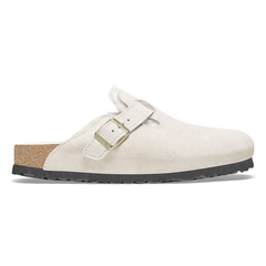 Boston Shearling Suede Leather/Fur Narrow - Antique White