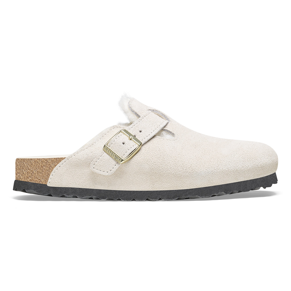 Boston Shearling Suede Leather/Fur Narrow - Antique White