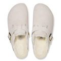 Boston Shearling Suede Leather/Fur Narrow - Antique White