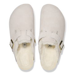 Boston Shearling Suede Leather/Fur Narrow - Antique White