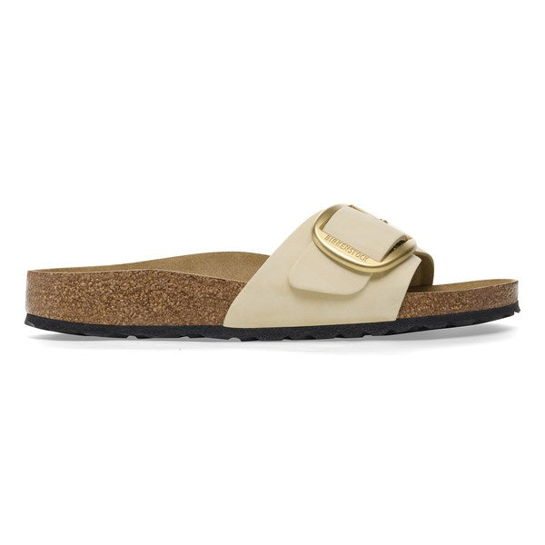 Madrid Big Buckle Nubuck Leather Narrow - Ecru