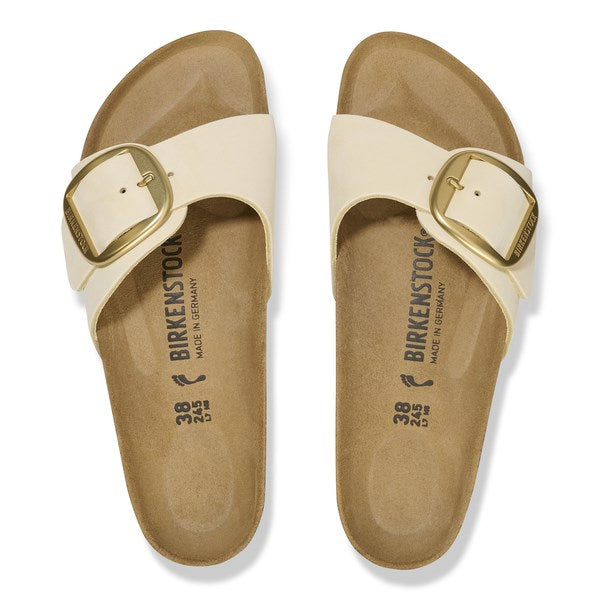Madrid Big Buckle Nubuck Leather Narrow - Ecru