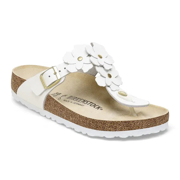 Gizeh Flower Leather Regular - Vit