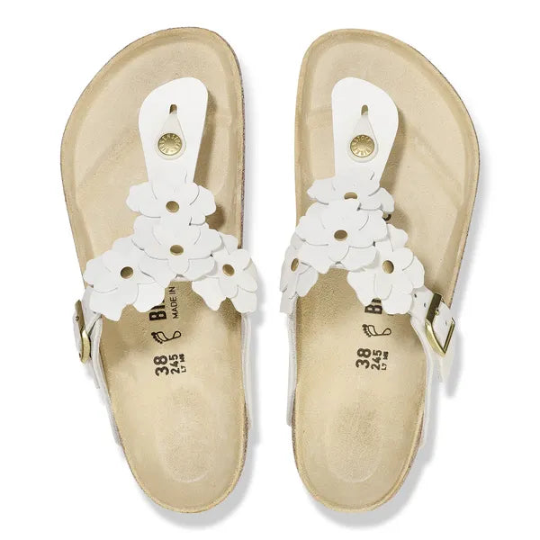 Gizeh Flower Leather Regular - Vit