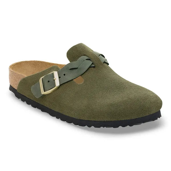 Boston Braided Suede Leather Narrow - Thyme