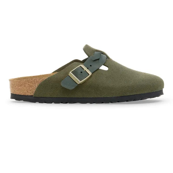 Boston Braided Suede Leather Narrow - Thyme