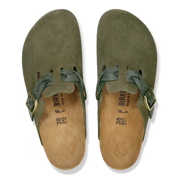 Boston Braided Suede Leather Narrow - Thyme