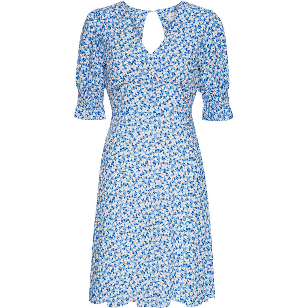 Koko Klänning Short Open Back Short Sleeves - Blå & Vita Blommor