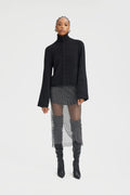 AlphaGZ High Neck Cardigan - Black