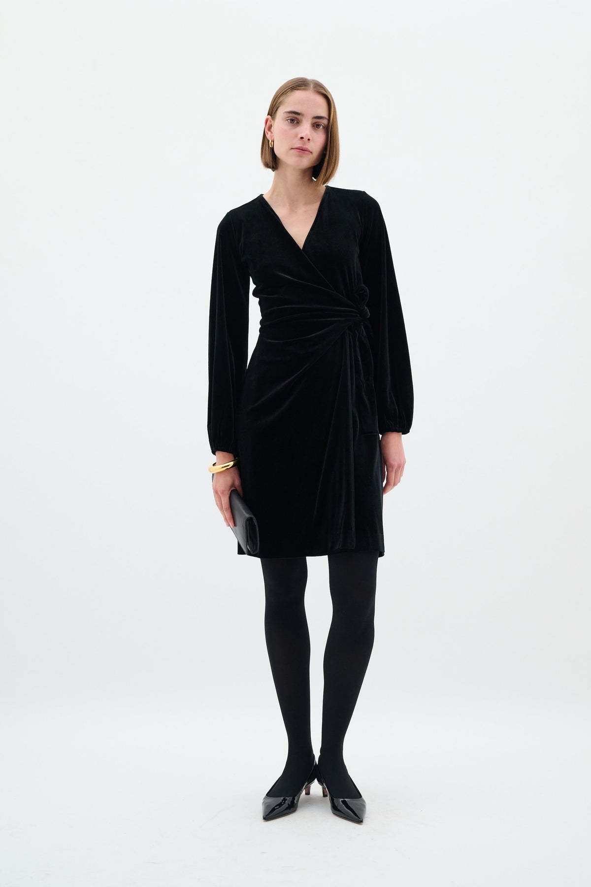 BrynnIW Goriel Wrap Dress - Black
