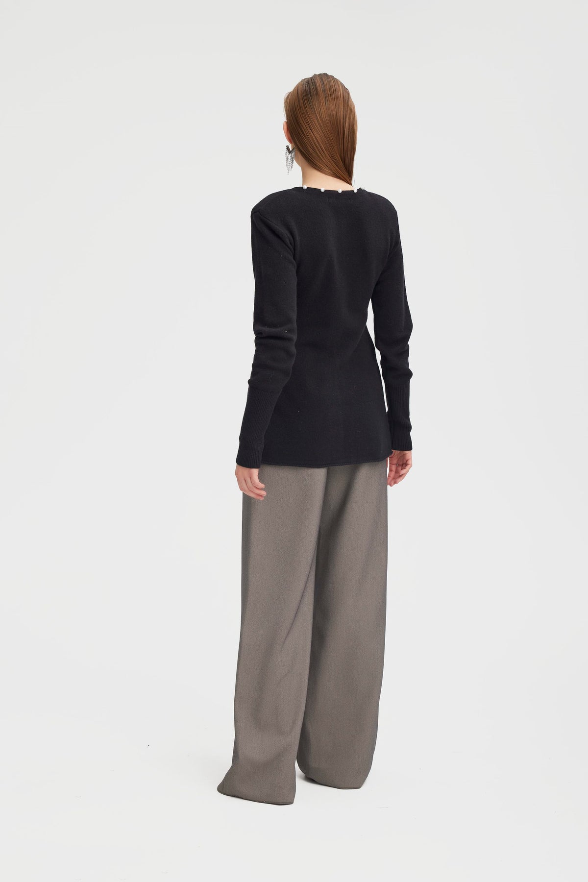 ManziGZ Wool Pearly Cardigan - Black