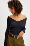 MonaGZ V-Neck Blouse - Black