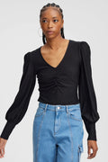 RifaGZ V-Neck Blouse - Black