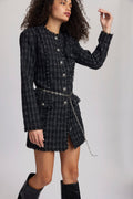 Gaellygz Dress - Blacknwhite Check