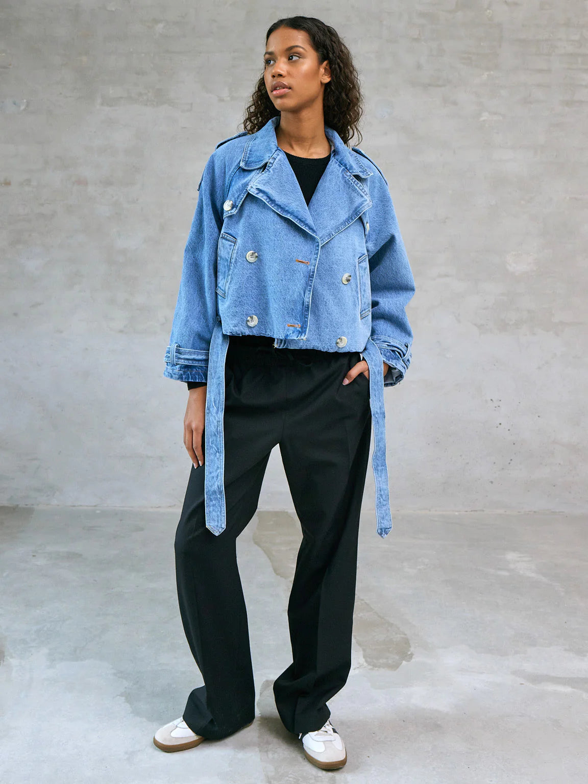 Bobby Denim Trench Jacket - Blue