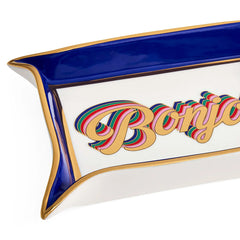 Bonjour Valet Tray - Blue/White/Gold
