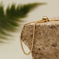 Fine Crystal Tennis Slider Armband - Pale Gold