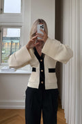 N-Lenyxette Knit Cardigan - Vit