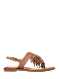 Indra Fringed Suede Sandal - Brun