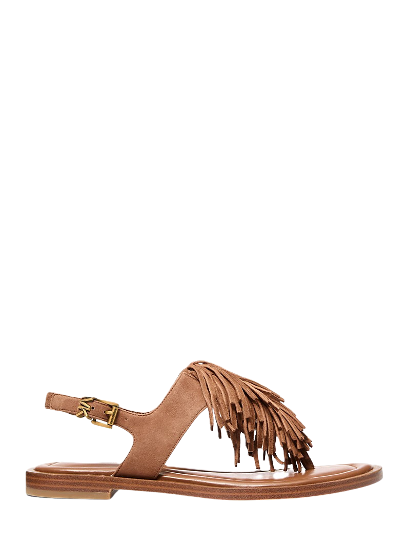 Indra Fringed Suede Sandal - Brun