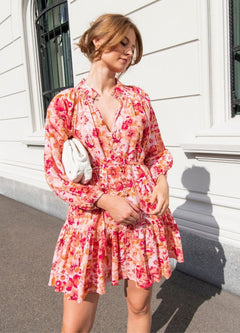 Alia Dress - Coral Garden Linen