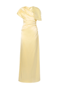 Cassia Draped Fitted Maxiklänning - Light Lemon