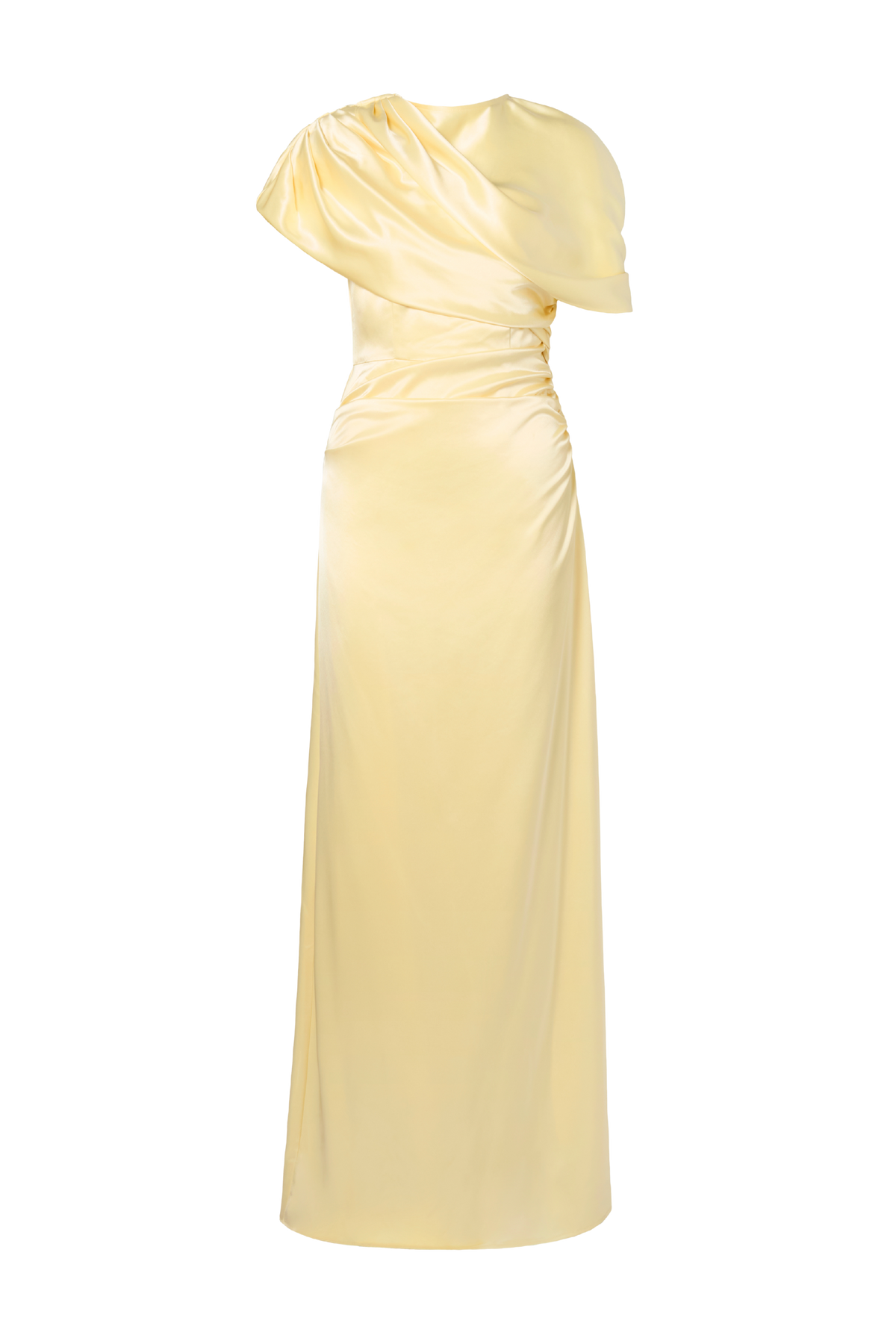 Cassia Draped Fitted Maxiklänning - Light Lemon