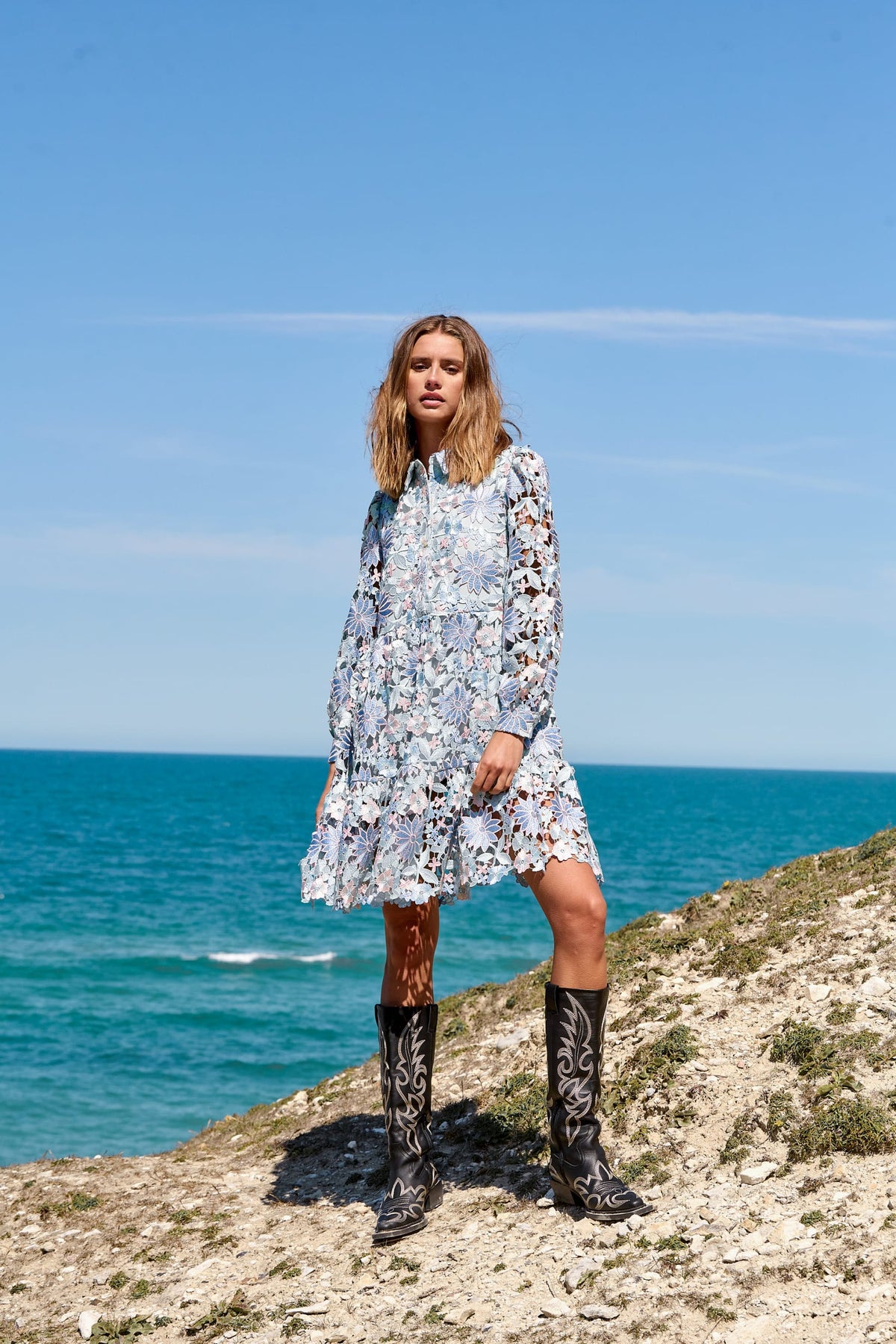 Star Ls Dress - Blue Mix