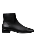 Cap-Toe Flat Ankle Boot - Perfect Black