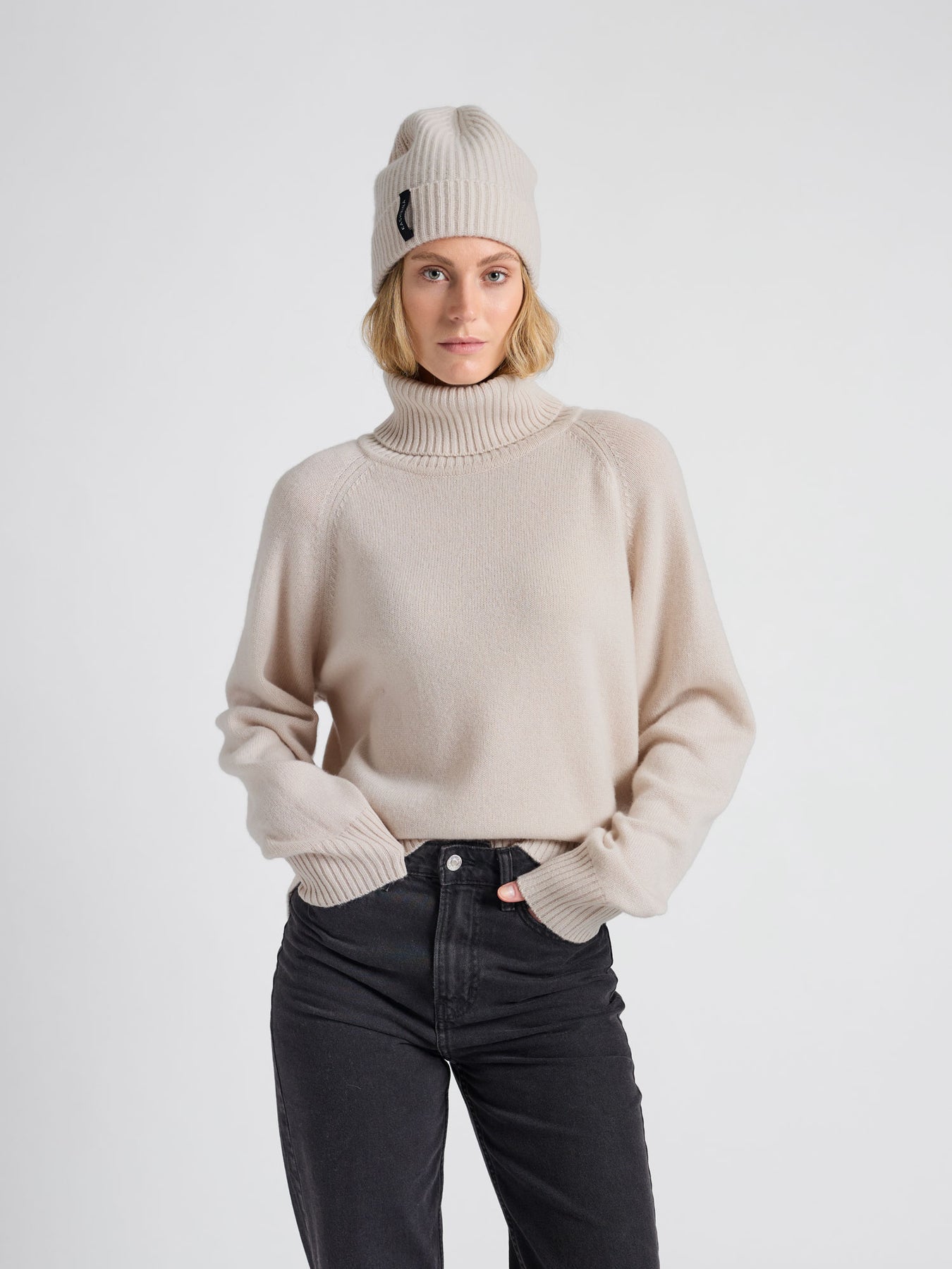 Cashmere Beanie "Elli" - Cream