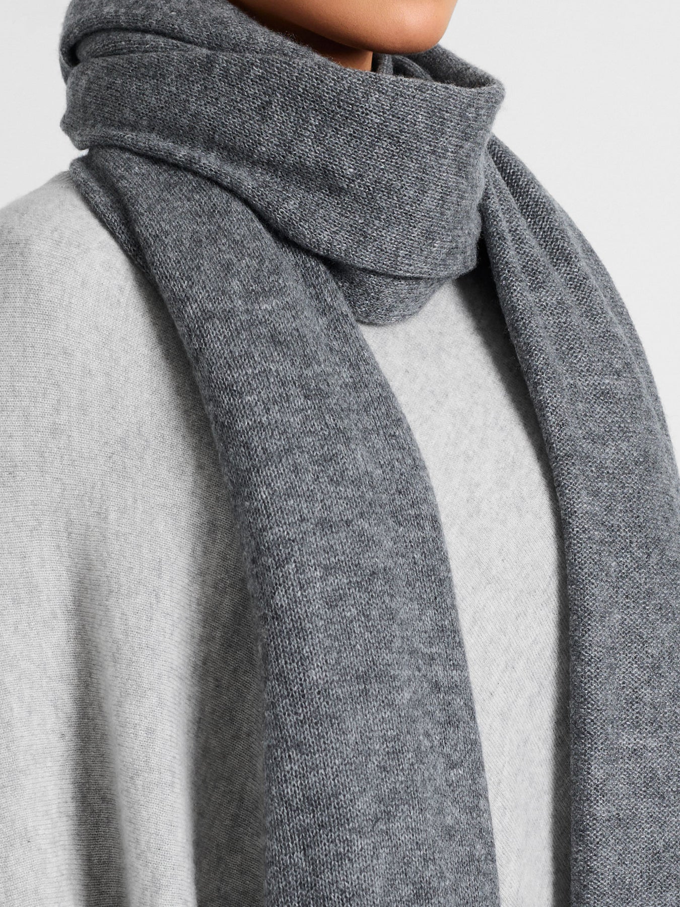Cashmere Scarf  "Flow" - Dark Grey