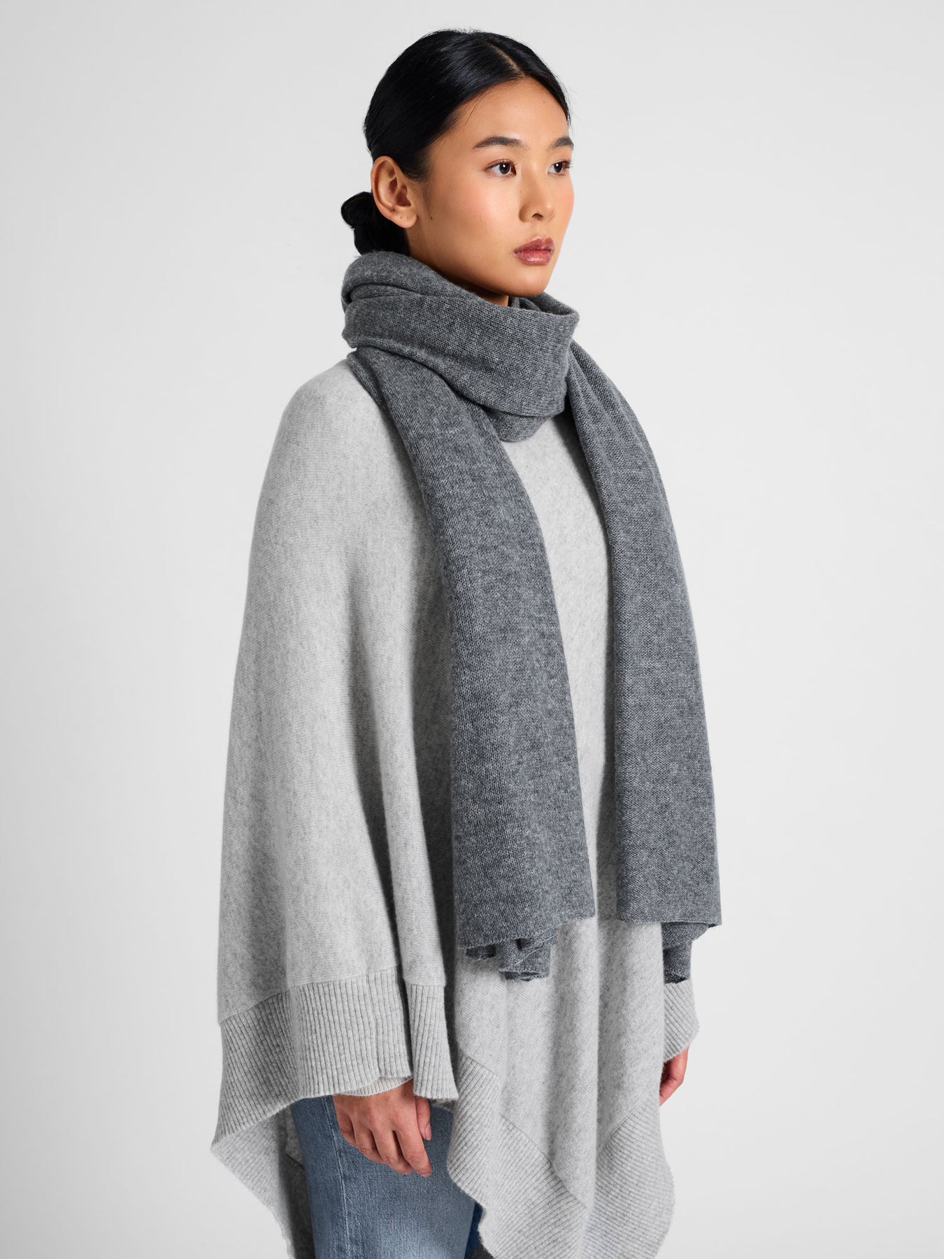 Cashmere Scarf  "Flow" - Dark Grey