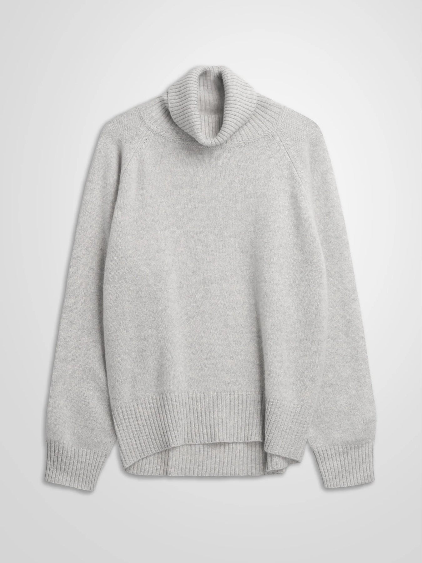 Cashmere Sweater With High Neck “Milano” - Ljusgrå