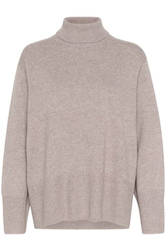 KaxyIW Turtleneck Pullover - Sandy Grey Melange