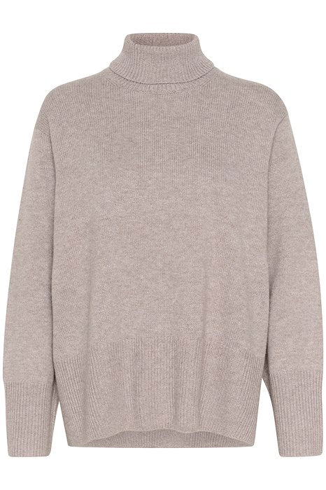 KaxyIW Turtleneck Pullover - Sandy Grey Melange