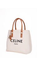 Céline Canvas Tote Bag - Vit