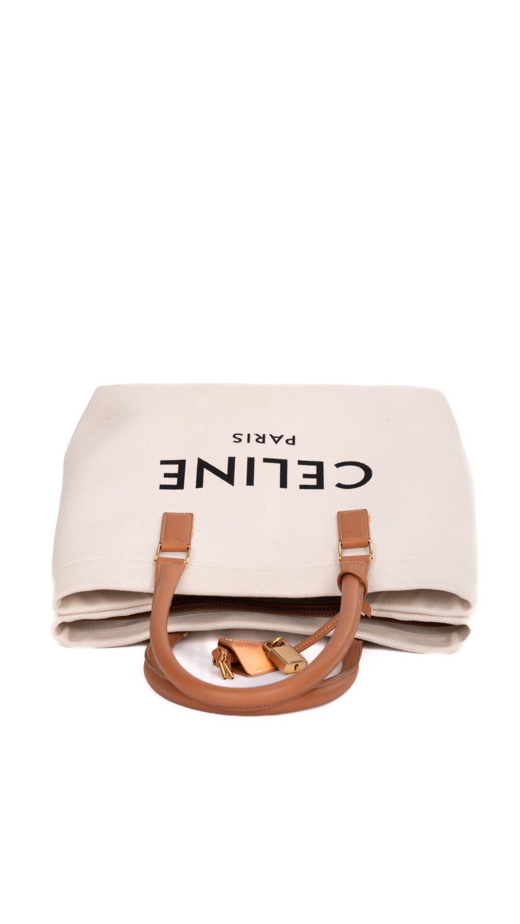 Céline Canvas Tote Bag - Vit