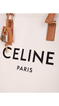 Céline Canvas Tote Bag - Vit