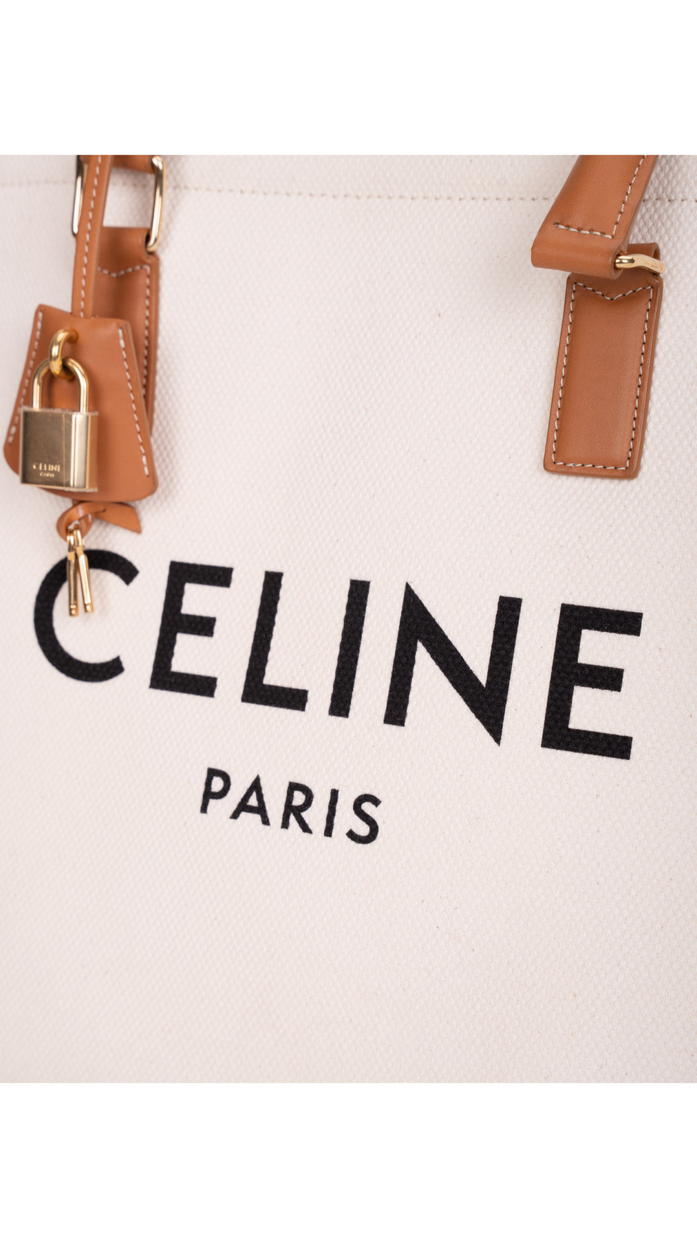 Céline Canvas Tote Bag - Vit