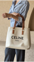 Céline Canvas Tote Bag - Vit