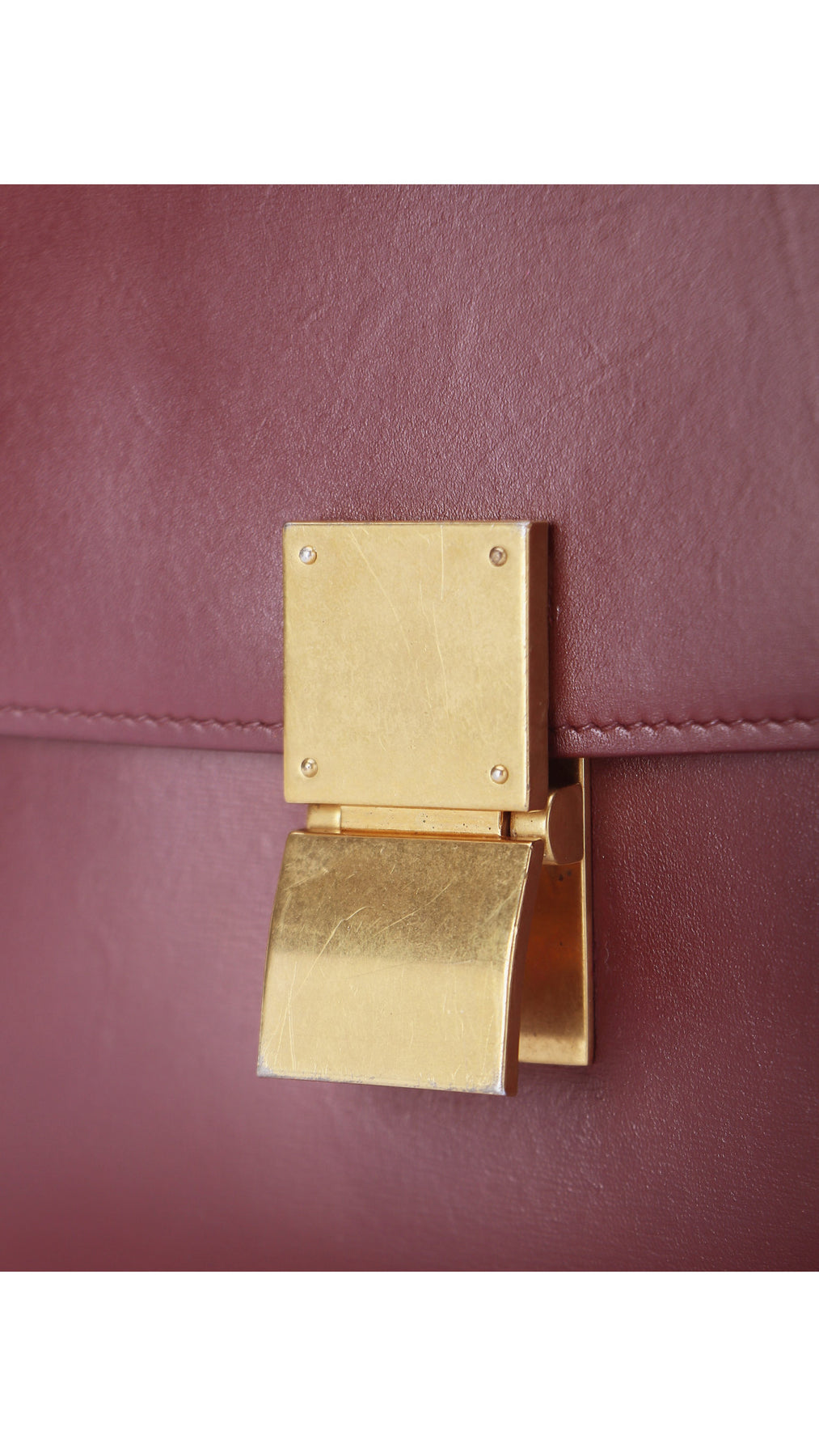 Celine Classic Box Bag - Vinröd