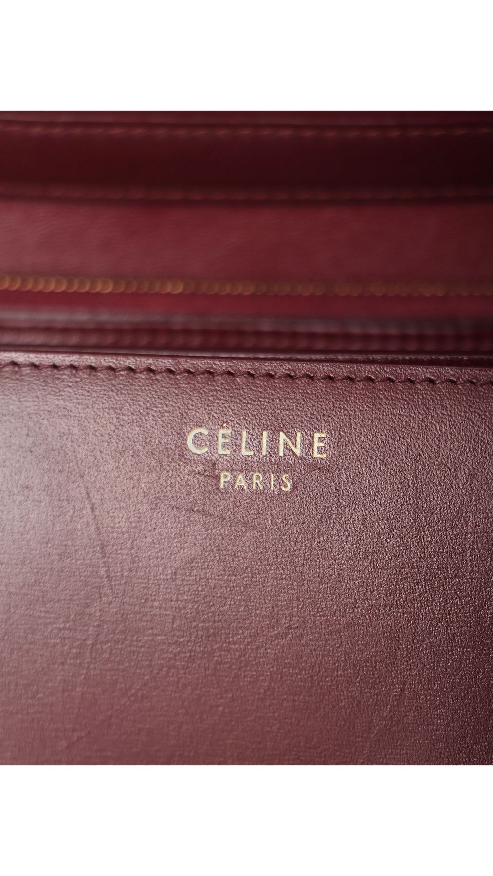 Celine Classic Box Bag - Vinröd