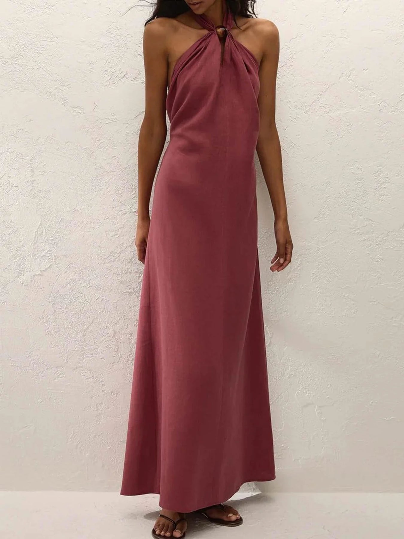 Lourdes Maxi Dress - Rhubarb