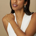 Cupchain & Etched Detail Tennisarmband - Pale Gold