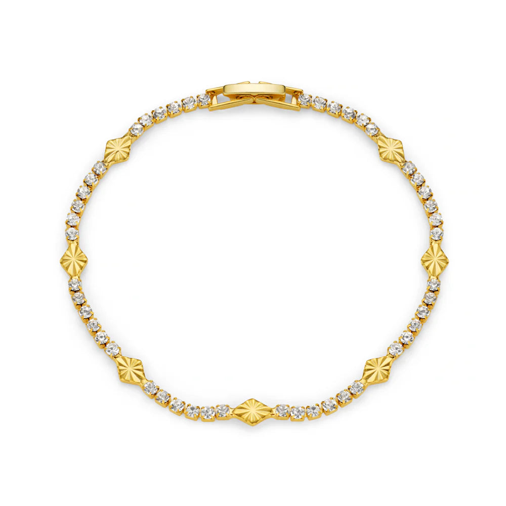Cupchain & Etched Detail Tennisarmband - Pale Gold