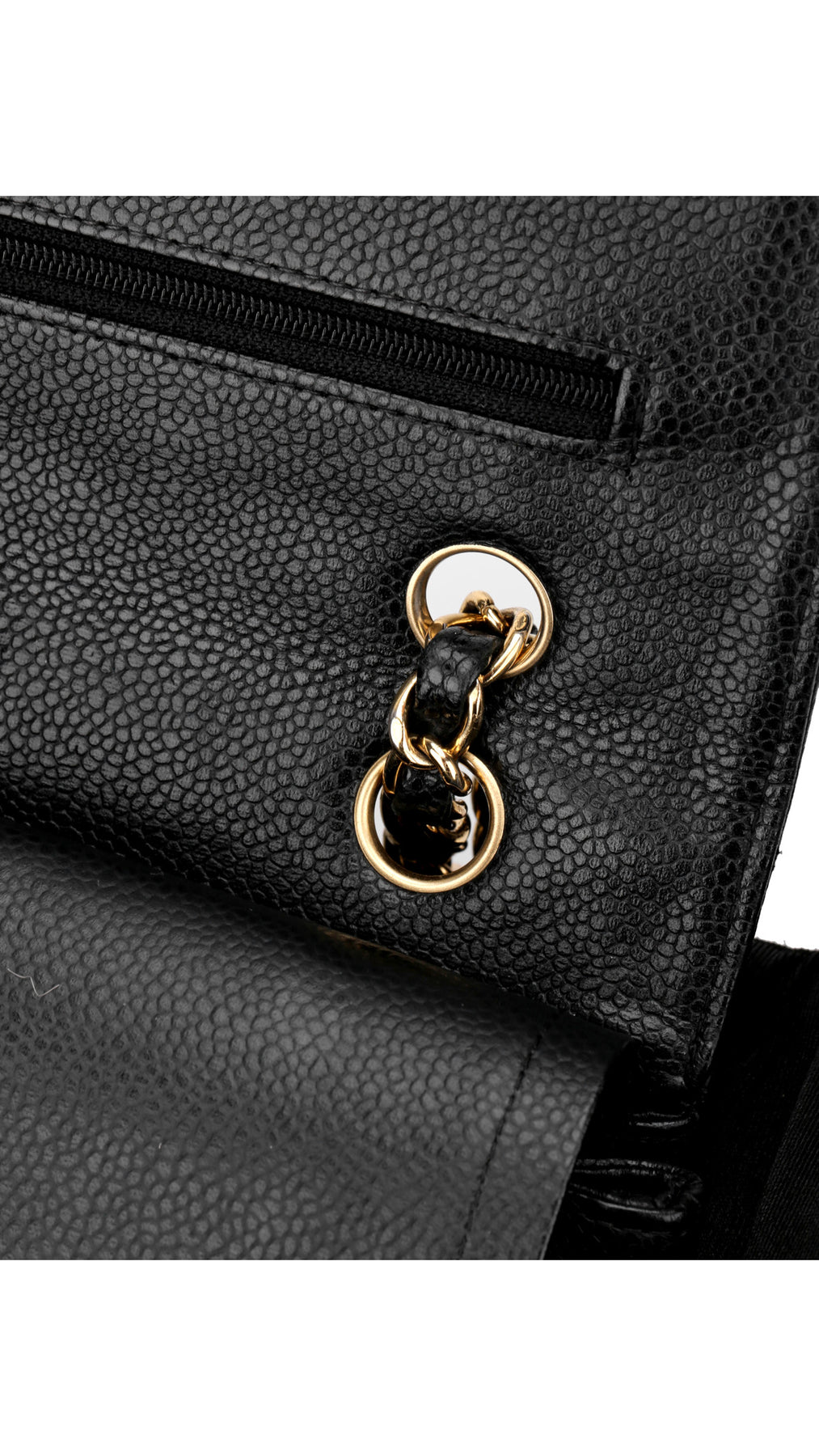 Chanel Classic Double Flap Bag Caviar Medium - Svart
